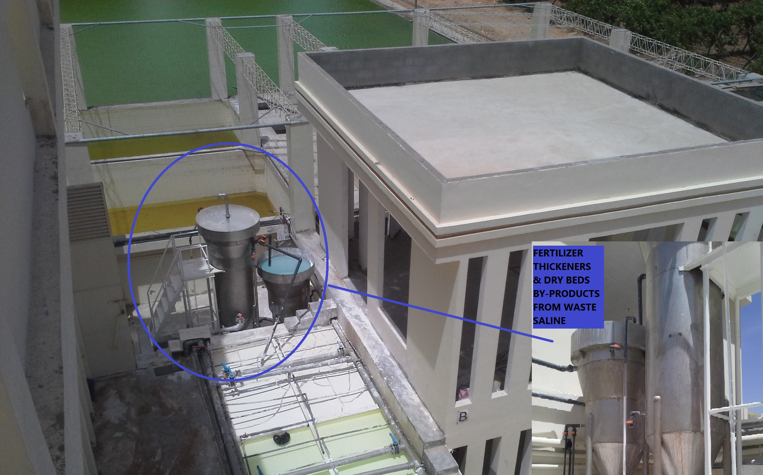 Fertilizer thickeners and dry beds — brine mining by-products